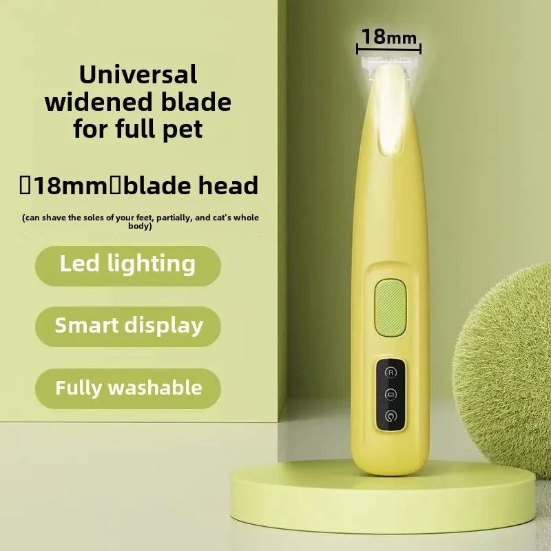 Rechargeable Pet Hair Trimmer for Dogs & Cats – Quiet Grooming Clippers for Fur & Paws with LED Light