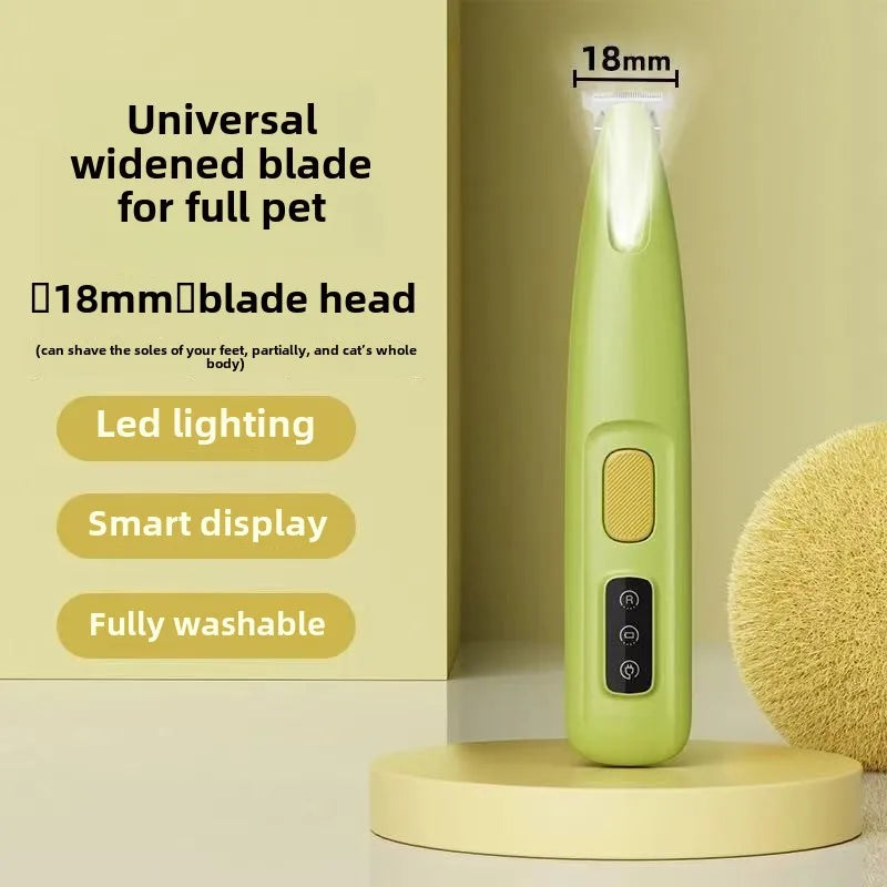 Rechargeable Pet Hair Trimmer for Dogs & Cats – Quiet Grooming Clippers for Fur & Paws with LED Light