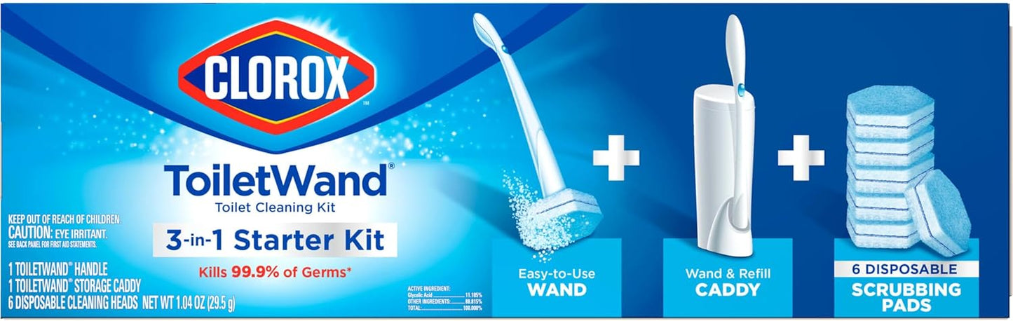 Toiletwand Toilet Bowl Cleaner- Toilet Brush, Storage Caddy and 6 Disinfecting Refill Heads