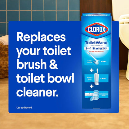 Toiletwand Toilet Bowl Cleaner- Toilet Brush, Storage Caddy and 6 Disinfecting Refill Heads