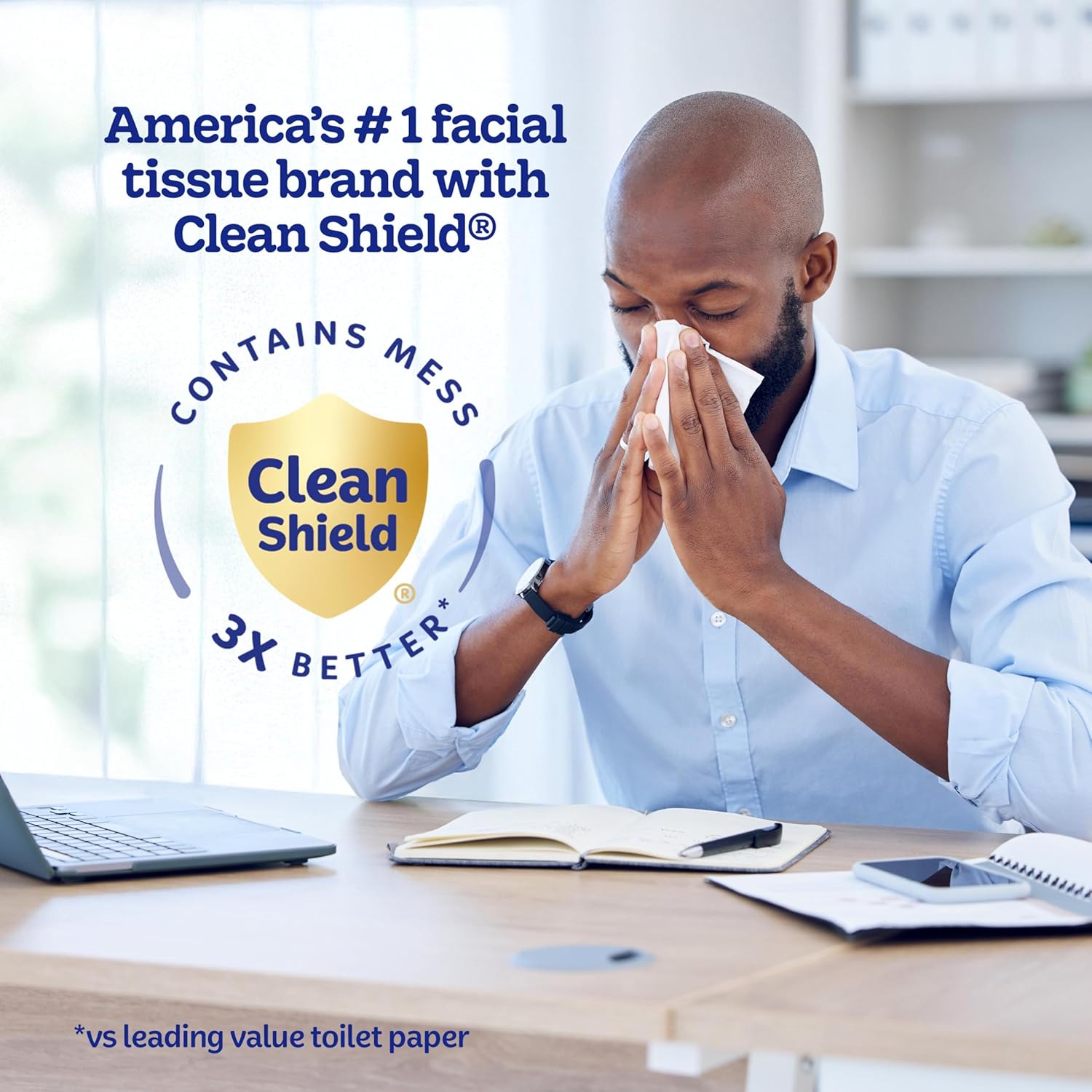 On-The-Go Facial Tissues, 8 On-The-Go Packs, 10 Tissues per Box, 3-Ply (80 Total), Packaging May Vary