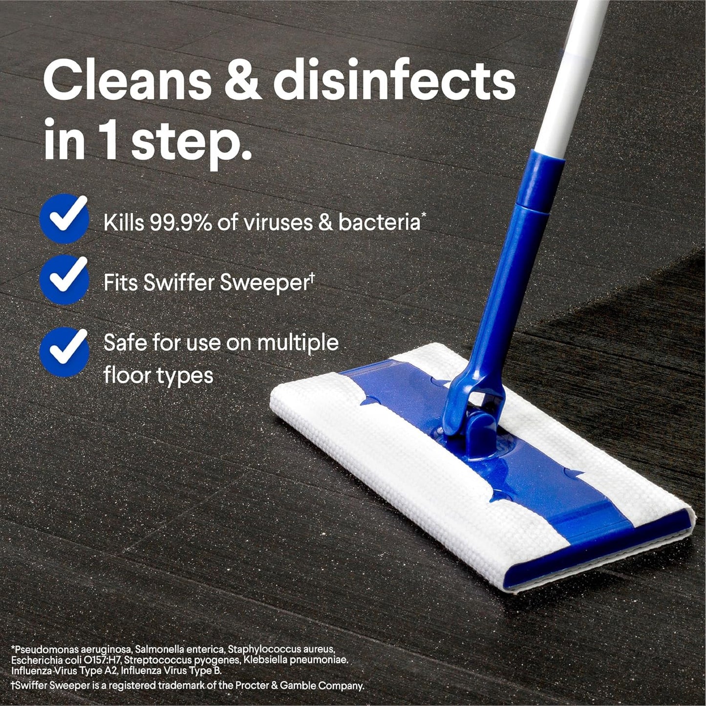 Scentiva Disinfecting Wet Mop Pad, Disposable Mop Heads, Multi-Surface Floor Wipes, Lavender and Jasmine, 2 Packs, 24 Wet Refills per Pack (Package May Vary)