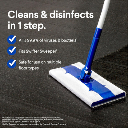Scentiva Disinfecting Wet Mop Pad, Disposable Mop Heads, Multi-Surface Floor Wipes, Lavender and Jasmine, 2 Packs, 24 Wet Refills per Pack (Package May Vary)