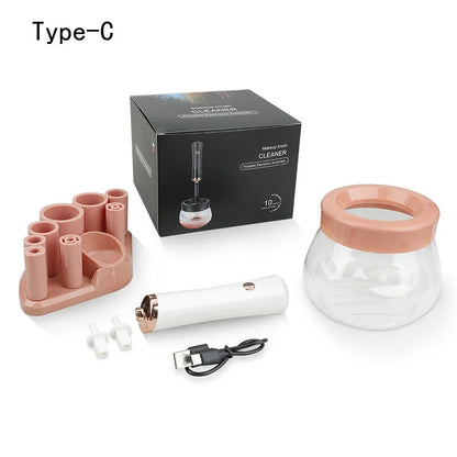 Makeup brush cleaning and drying machine