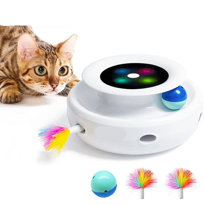 Interactive Feather & Ball Cat Toy