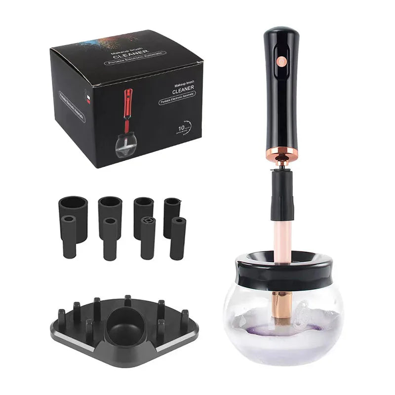 Makeup brush cleaning and drying machine