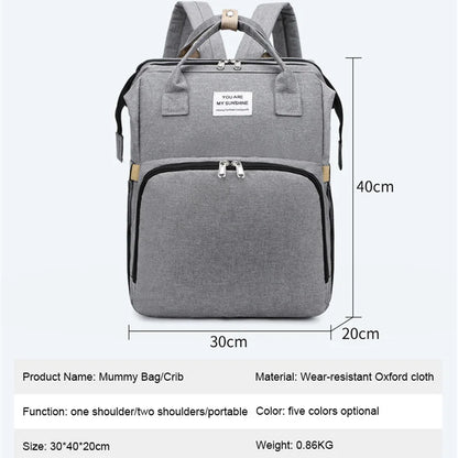 Ultimate Mommy Backpack with Portable Crib
