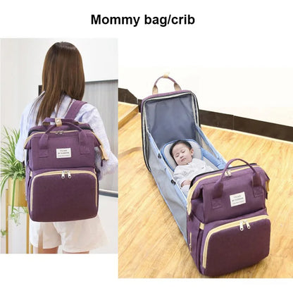 Ultimate Mommy Backpack with Portable Crib