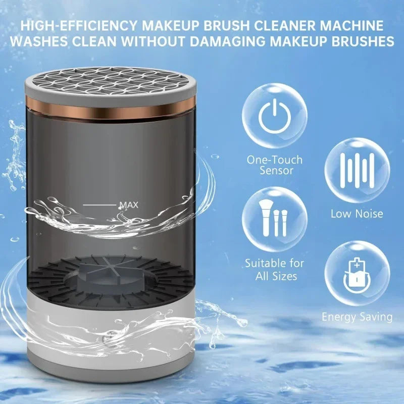 Portable makeup brush cleaner