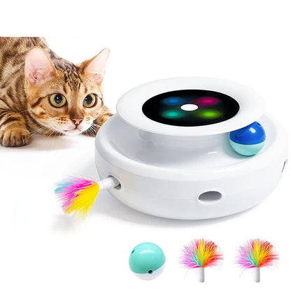 Interactive Feather & Ball Cat Toy