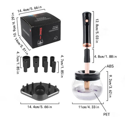 Makeup brush cleaning and drying machine