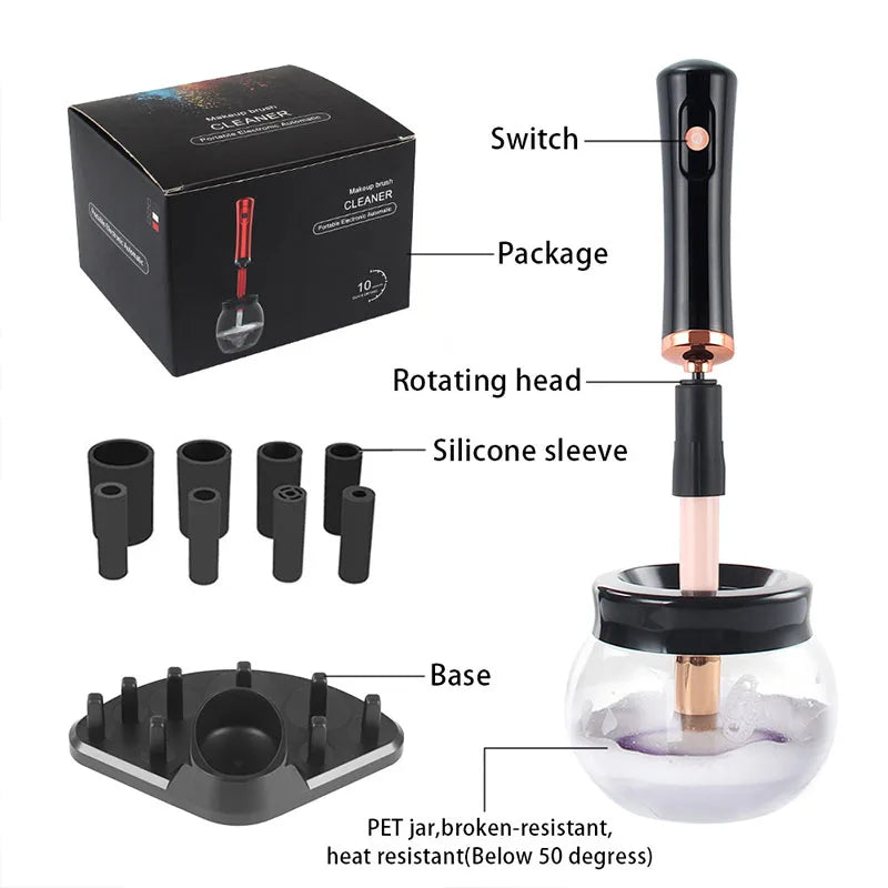 Makeup brush cleaning and drying machine