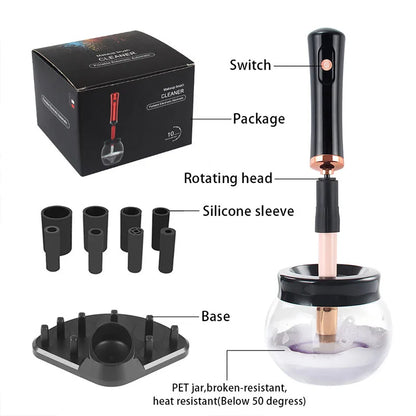 Makeup brush cleaning and drying machine