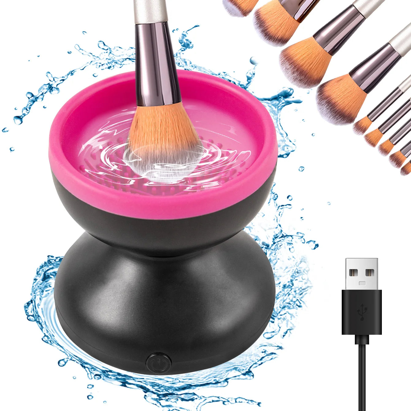 Makeup Brush Cleaner Machine Electric Silicone Cosmetic Brush Cleaner Tool Deep Cleaning Box Makeup Brushes Cleaning Artifact