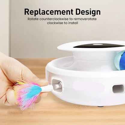 Interactive Feather & Ball Cat Toy